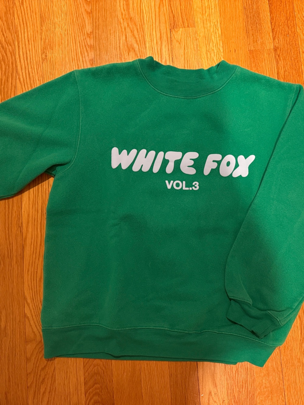 White Fox Boutique Green Crewneck Sweatshirt with White LOGO